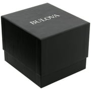 Bulova Mens Diamonds Black Dial Yellow Gold Plated Steel Bracelet Watch 97D108