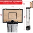 thumbnail image 4 of Wooden Basketball Hamper - Hoop Laundry Basket Over the Door - Room Decor, 4 of 6