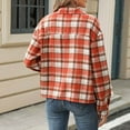 thumbnail image 7 of Wancir Womens Long Sleeve Plaid Shirts Lapel Button Down Shacket Jacket Coats, 7 of 7