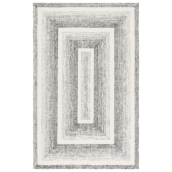 SAFAVIEH Pine Lance Geometric Area Rug, Black/Ivory, 8' x 10'