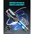 thumbnail image 4 of Linterna Led Recargable, Lampara de Mano con Pantalla Digital, 2000 Lúmenes Linternas Led alta Potencia, 5 Modos, Entrada y Salida USB-C, Potente Linterna Tactica para Camping/Emergenc, 4 of 5
