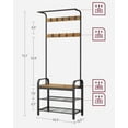 thumbnail image 6 of VASAGLE 4-in-1 Hall Tree Coat Rack with Shoe Bench - Entryway Storage Organizer, Rustic Walnut and Black, 6 of 9