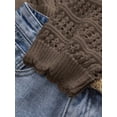 thumbnail image 3 of Women's Knit Cardigan Open Front Tie Front Long Sleeve Cropped Loose Fit Ribbed Cuffs Hem Top for Spring Summer Fall Layering Boho Vacation Daily Outfits, 3 of 5