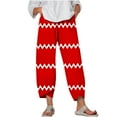 thumbnail image 1 of Pantalones de Mujer Traje Verano Cómodo de Moda Impreso Pantalones Recortados, Pantalones Elásticos Casuales, 1 of 5