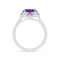 thumbnail image 2 of ANGARA Natural 3.15 ct Amethyst Floral Ring with Reverse Tapered Shank in 14K White Gold for Women (Size-11x9mm) | February Birthstone, Anniversary, Jewelry Gift for Women | Natural Amethyst Ring, 2 of 9