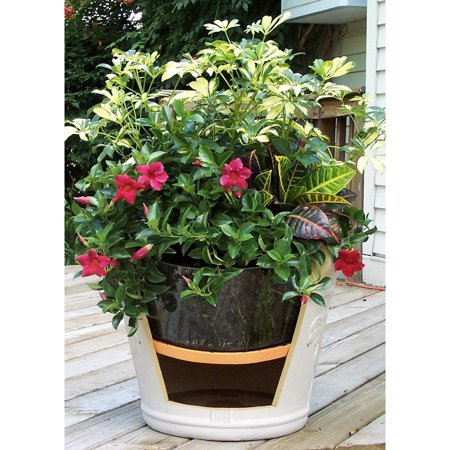 Better Homes Gardens 18 In Faux Wicker Resin Planter Pot Java Brown Brickseek