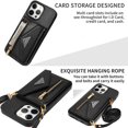 thumbnail image 2 of Crossbody Wallet Women Case for iPhone 14 Pro Max,Credit Card Pocket Zipper Pouch with Shoulder Strap, PU Leather Kickstand Back Flip Envelope Design For iPhone 14 Pro Max, Black, 2 of 13