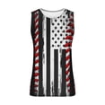 thumbnail image 3 of Wavsuf Men's Print Tank Top Sports Independance Day Crew Neck Sleeveless Casual Black T-shirt Tank Size XL, 3 of 4