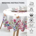 thumbnail image 6 of Round Tablecloth 60 Inch, Spring Flower Butterfly Floral Table Cloth for Rustic Farmhouse Kitchen Decor, Wipeable Polyester Fabric Table Cover for Outdoor Holiday Party, 6 of 6