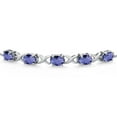 thumbnail image 3 of Gem Stone King 3.25 Cttw Blue Iolite Tennis Bracelet for Women | 925 Sterling Silver | Oval Checkerboard 7X5MM | Gemstone Birthstone | Adjustable Bolo Bracelet for Women | Easy-On Easy-Off, 3 of 5