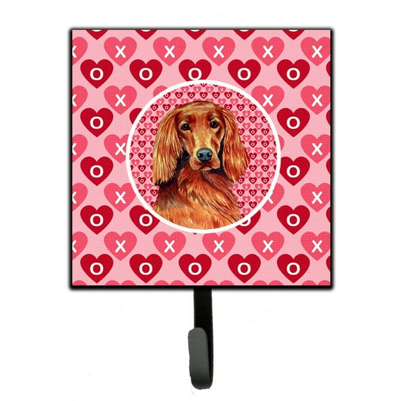 Irish Setter Hearts Love and Valentines Day Portrait Leash or Key Holder