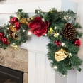 thumbnail image 2 of Village Lighting 9 ft. Pre-Lit LED Garland - Red Magnolia, 2 of 7