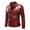 Red, variant on IROINNID Men's Faux Leather Turndown Lapel Long Sleeve Solid Color Leisure Autumn Winter Motorcycle Jacket Coat Outwear & Jackets