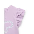 thumbnail image 3 of 365 Kids by Garanimals Girls Sequin Graphic Tee with Tulip Sleeves, Sizes 4-10, 3 of 3