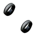 thumbnail image 1 of Sonducket Anillo de acero vintage unisex para personas a la moda Anillo para hombres Regalos para amigos Anillos Todo negro 13 Todo negro trece 2Conjunto, 1 of 6