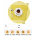 thumbnail image 6 of 13 Inch Round Placemats Set of 6, Yellow Retro Greek Key Non Slip Heat Insulation PP Table Mats, Geometric Greece Ancient Rustic Washable Place Mats for Kitchen Dining Party Table Decor, 6 of 7