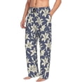 thumbnail image 3 of Kdxio Lilies Flowers Print Men's Sleep Pajama Pant Lounge Pants with Pockets, 3 of 8