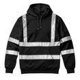thumbnail image 7 of GEWSEY Men's Hoodie Reflective Strip Hooded Sweatshirts Safety Workwear Fleece Sweatshirt Pullover with Pockets (Black, XL), 7 of 7