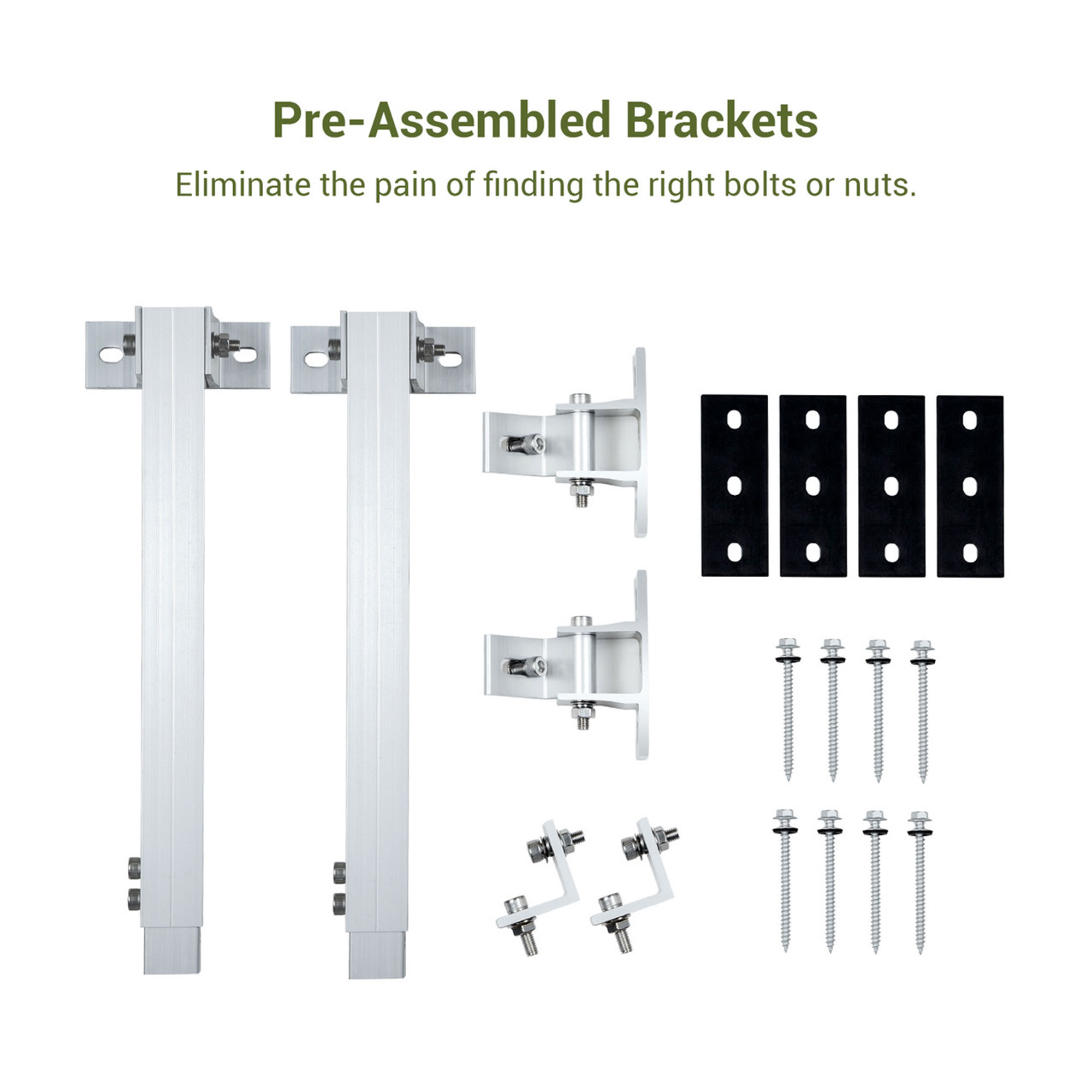 HQST Adjustable Solar Panel Tilt Mounting Bracket, 30 for 200W, White