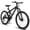 26in + Black&Blue + Carbon Steel, variant on A2660 26 Inch Mountain Bike, 21-Speed Disc Brakes, Durable Frame, Front, Rear Dual-Shock Absorption, Unisex for Commuting, Travel, School, Mountain and City Road Cycling