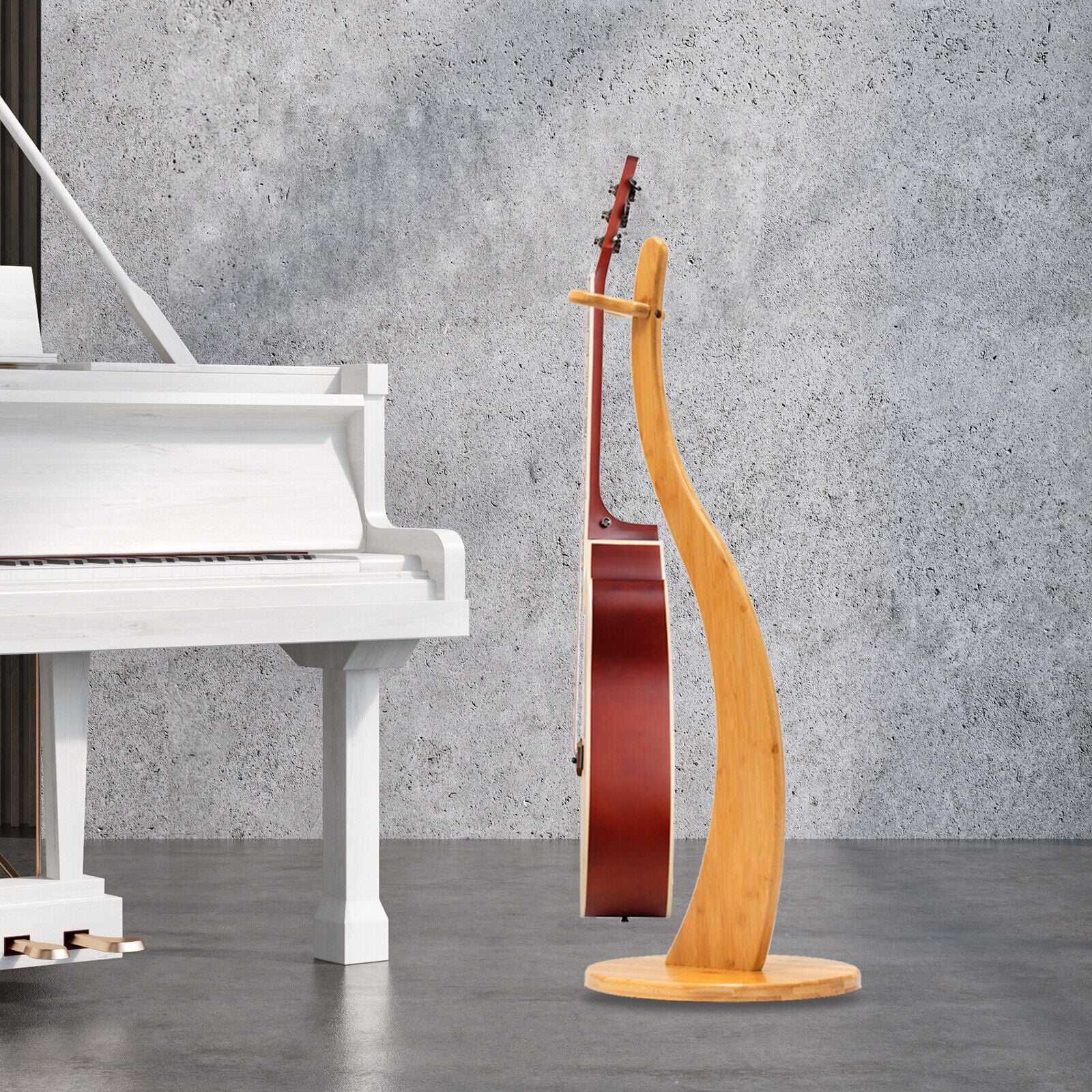 DENEST 40.55" Bamboo Guitar Stand With Non-slip Pads For Guitar Bass Display Rack Home