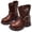 Brown, variant on GobdXE Girls Mid Calf Moto Boots Side Zipper Harness Buckle Strap Little Big Girls Kids Shoes Black,9-9.5 Years