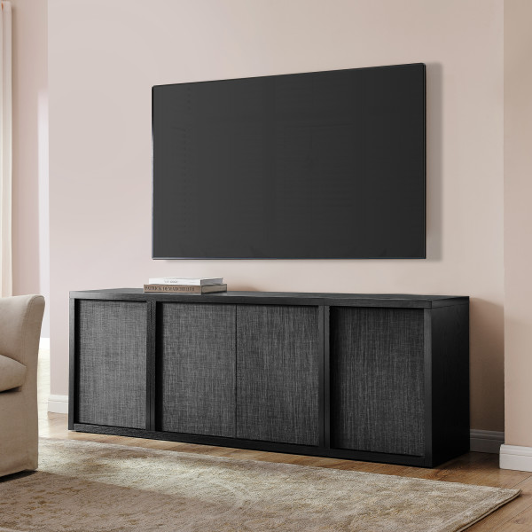 Kai Rectangular TV Stand for TV's up to 75" in Black Grain