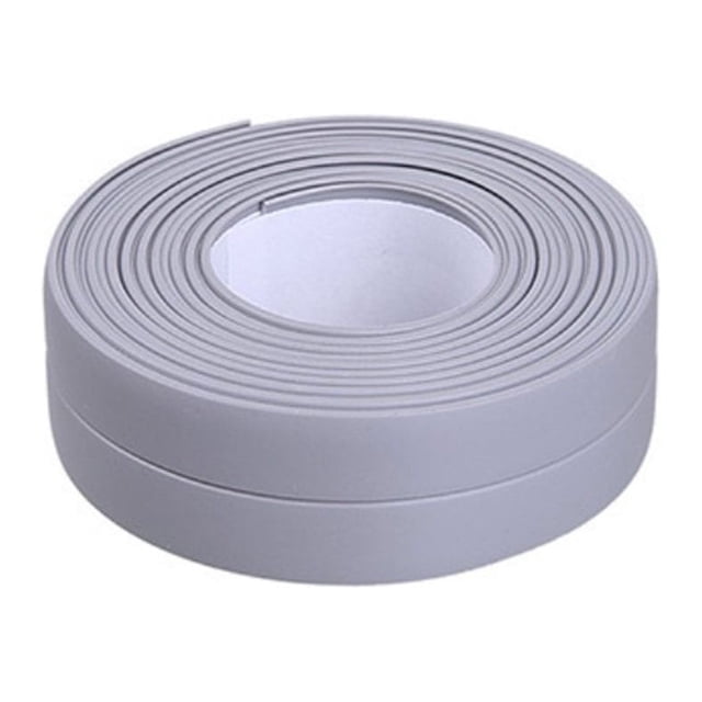Sealing Strips PVC Colorful Wall Sticker Smooth Self Adhesive Tape Toilet Corner Windows Bathroom Kitchen Sink Restaurant 3.2m*2.2cm Gray