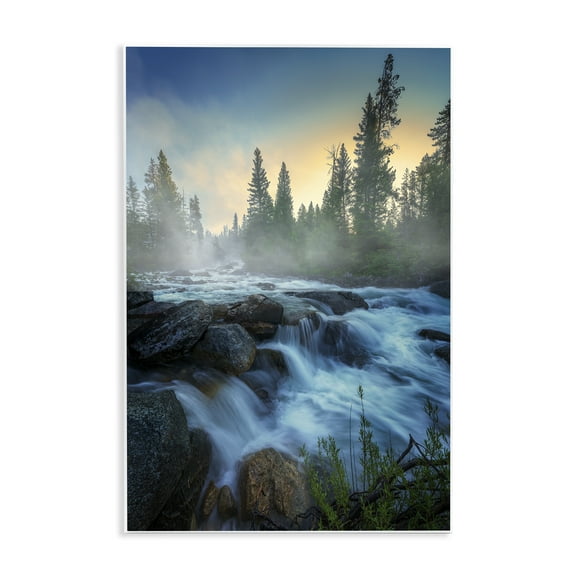 Stupell Industries Fog Over Rushing Water Landscape & Nature Photography Unframed Art Print Wall Art, 10 x 15
