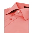 thumbnail image 4 of Men's Slim Fit Button Up Long Sleeve Solid Dress Shirt - Coral- M (15-15.5) 32/33 sleeve, 4 of 5