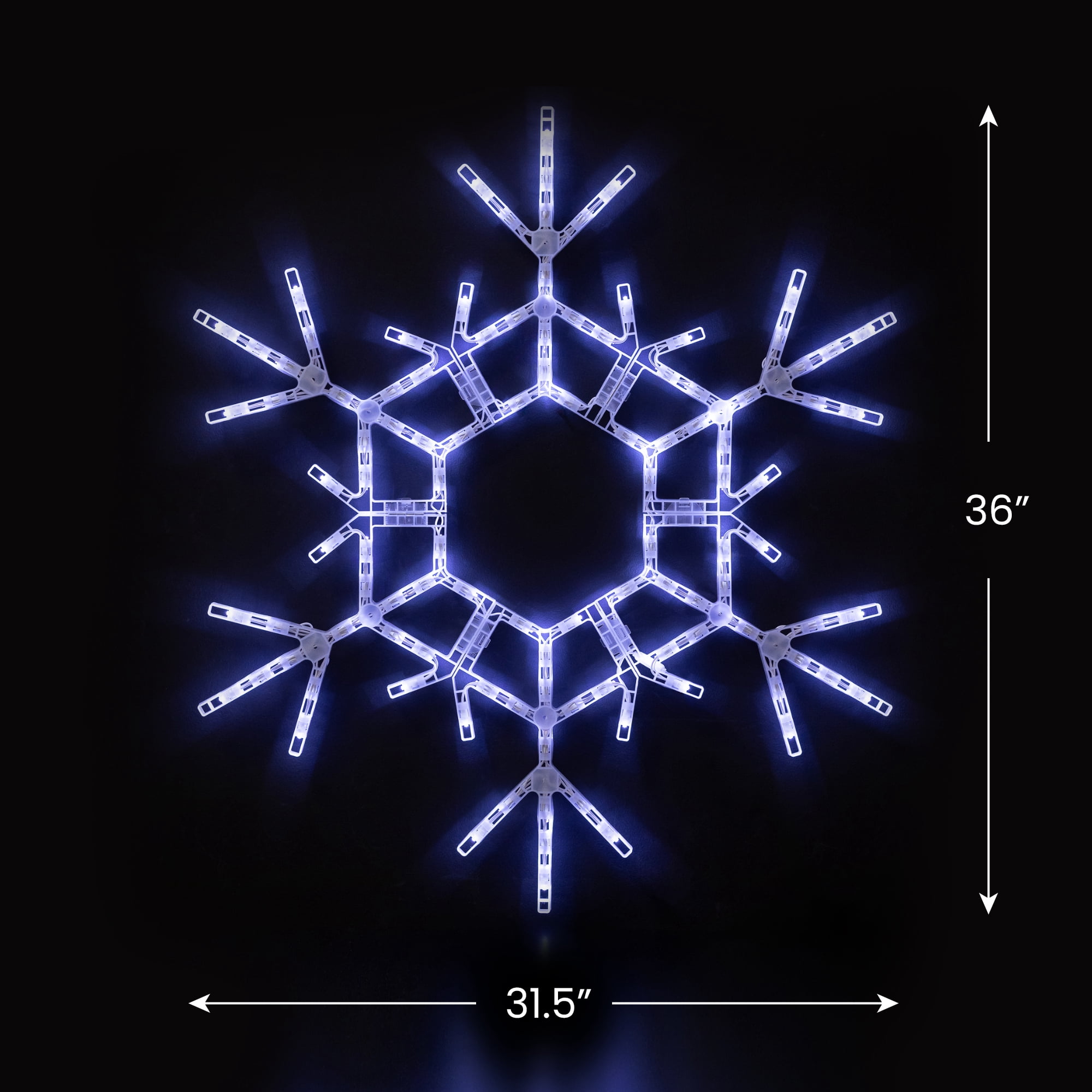 LED Lighted Large Foldable Snowflake Outdoor Christmas Decoration - 36" - Pure White