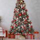 thumbnail image 5 of Juego de 6 palitos decorativos para árbol de Navidad en rojo y blanco, palitos rizados de lana para árbol de Navidad, adornos para árbol de Navidad, jarrones para el hogar, la oficina, fiestas., 5 of 5