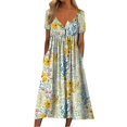 thumbnail image 4 of Vedolay Womens Dress Women's High Neck Split Bodycon Evening Long Dress,Yellow XL, 4 of 5
