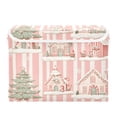 thumbnail image 7 of Yayeee Collapsible Cube Storage Bin with Lid Fabric Closet Decorative Basket with Handles, Light Green Christmas Houses, 7 of 7