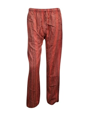 Mogul Cotton Boho Yoga Harem Pants Workout Pajama Striped Elastic Waist Two Side Pocket Loose Trousers
