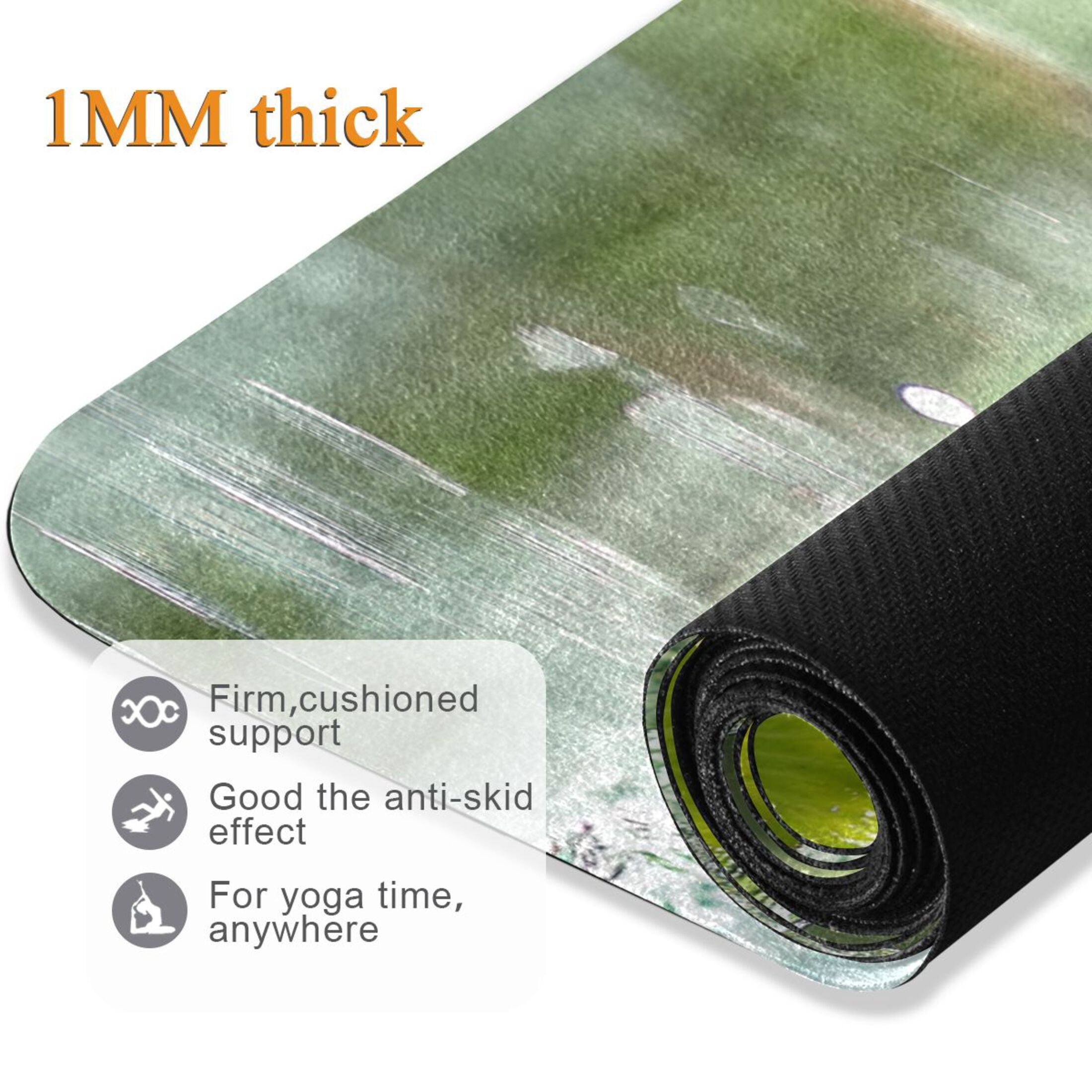 BZSMCE Yoga Mat Women Kiwi Splashing in Water Fitness Mat