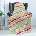 thumbnail image 4 of Chevron Soft Flannel Fleece Blanket, Boho Style Old Fashioned Symmetrical Chevron Lines with Long Downward Strokes Art, Cozy Plush for Indoor and Outdoor Use, 50" x 60", Multicolor, by Ambesonne, 4 of 5