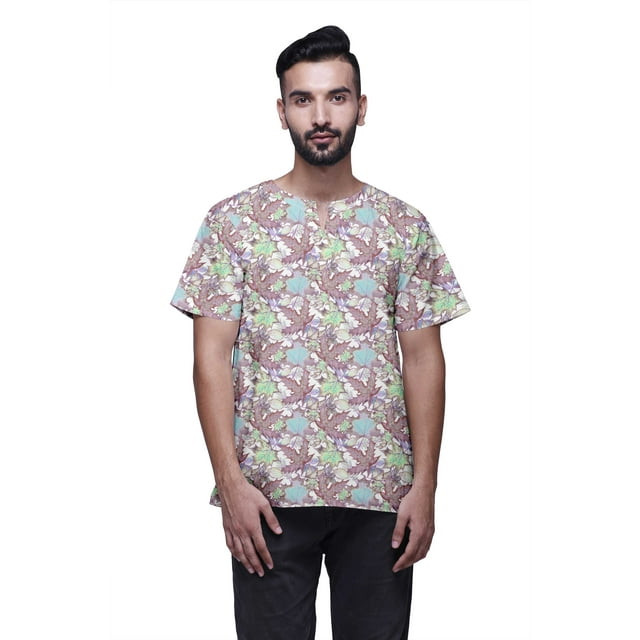 Atasi Kurta Indienne pour Garçons Imprimée Manches Courtes Kurta pour Hommes Kurta Designer