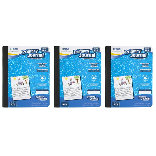 Mead Primary Journal, Half Page Ruled, Grades K2, 100 Sheets, 7 1/2" x