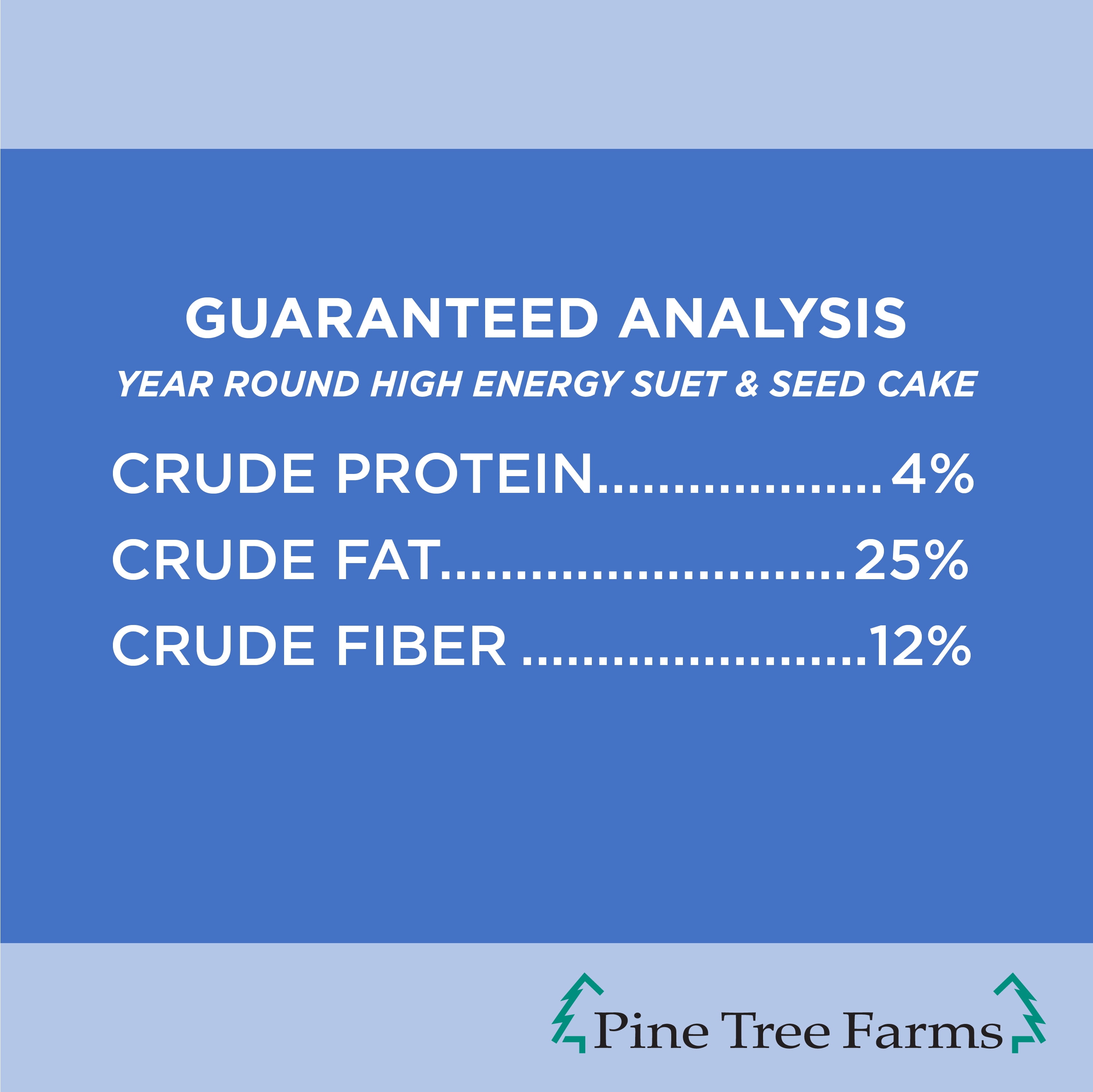 Pine Tree Farms Year Round Hi-Energy Suet Cake, 11 oz., Pack of 12 for Wild Birds