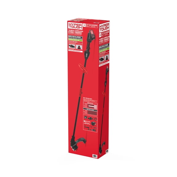 (Open Box) Hyper Tough 14 Inch 20V Brushless Cordless String Trimmer with 4.0Ah Battery