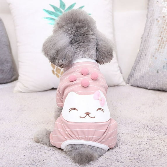 Comfortable Puppy Nightshirt Soft Tracksuit Rompers Jumpsuit Dog Clothes Sleepwear Pajamas RED XXL