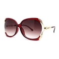 thumbnail image 1 of Lunettes de Soleil de Luxe pour Femmes avec Strass Papillon Diva Designer Rouge Fumée, 1 of 4