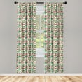 thumbnail image 4 of Ambesonne Tropical Window Curtains, Flamingo Birds Palm Leaf, Each 28" W x 95" L, Dark Pink Emerald, 4 of 4
