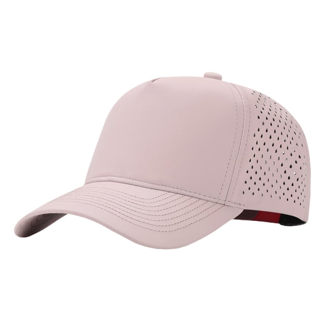 TOPTIE Quick Dry Trucker Cap 5 Panel Waterproof Snapback Mid Profile Polyester Baseball Cap-Light Pink