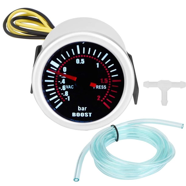 Para Turbo Gauge Turbo Pressure Gauge Universal Car PSI Gauge 12V LED Digital Turbo Boost, blanco, una pieza