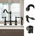 thumbnail image 4 of Akicon Two-Handles Bridge Kitchen Faucet with Side Sprayer 8-3/8 Inch High Arc Matte Black Matte, 4 of 5