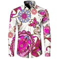 thumbnail image 5 of Camisa de moda para hombre, estampado 3D de flores de anacardo de cachemira, cuello vuelto, botones, manga larga, ropa de calle vintage para hombre y mujer, 5 of 5