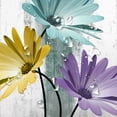 thumbnail image 4 of Farmhouse Floral Shower Curtain, Teal Yellow Purple Rustic Daisy and Butterfly Bathroom Curtain, Country Cottage Style Shower Curtains Set for Bathroom Decoration with Hooks, 72x72in, 4 of 5