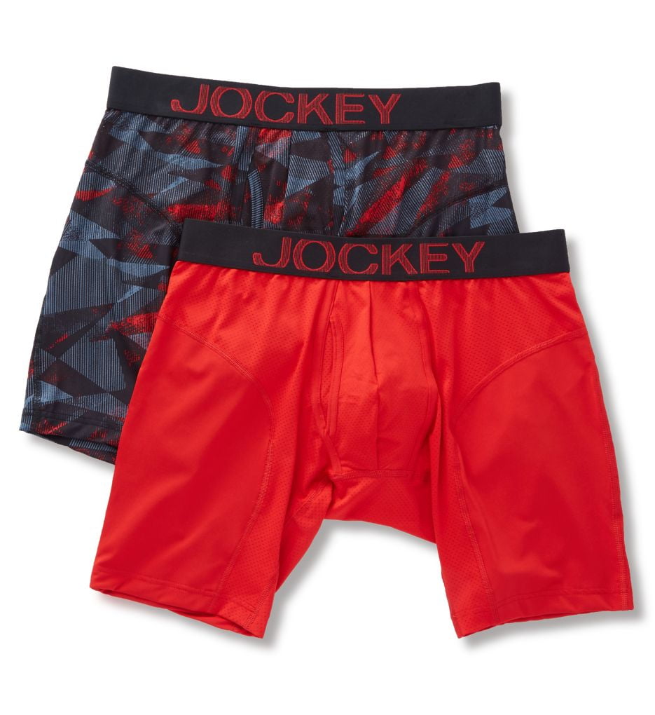 Men's Jockey 8121 Athletic Rapidcool Midway Boxer Briefs 2 Pack
